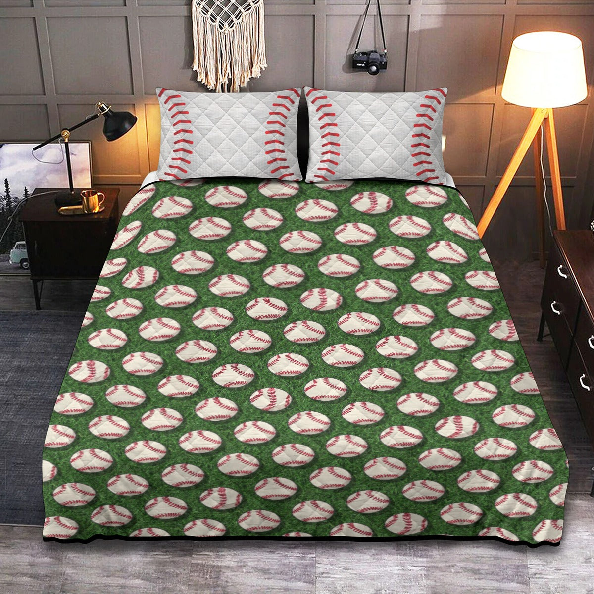 Quilt & Pillow Cases With  Edge-wrapping Strips