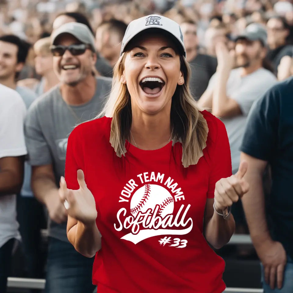 Softball Script Team Name T-Shirt