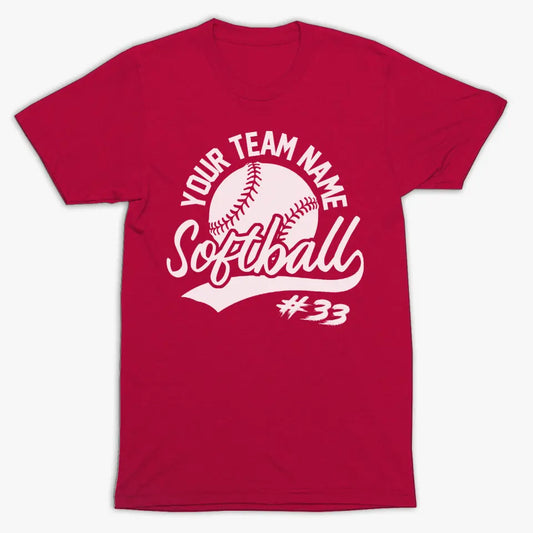 Softball Script Team Name T-Shirt