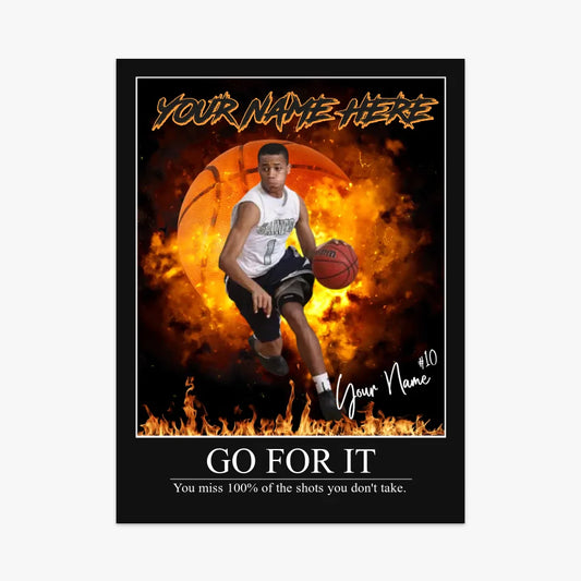 "On Fire" Custom Basketball Wall Art