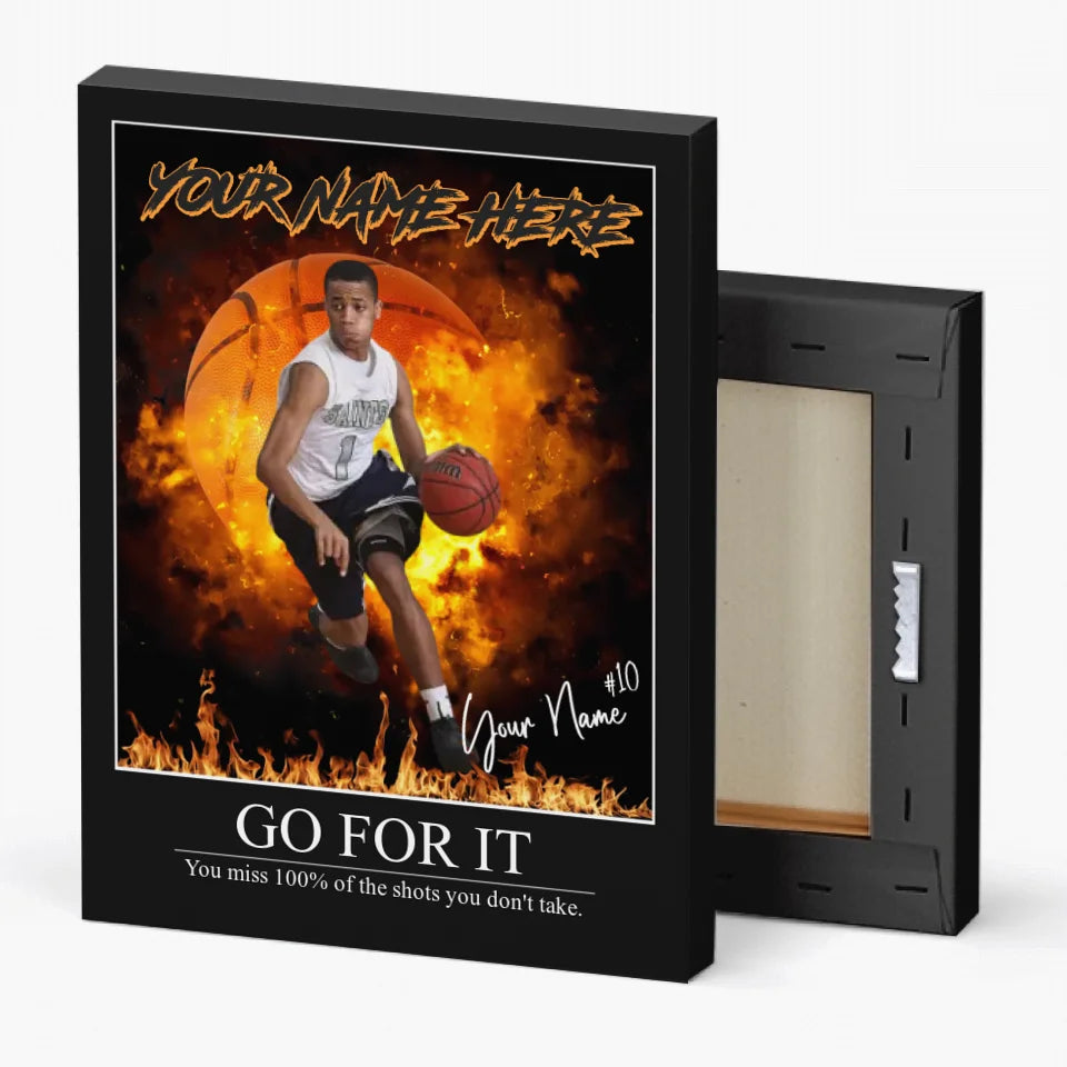 "On Fire" Custom Basketball Wall Art