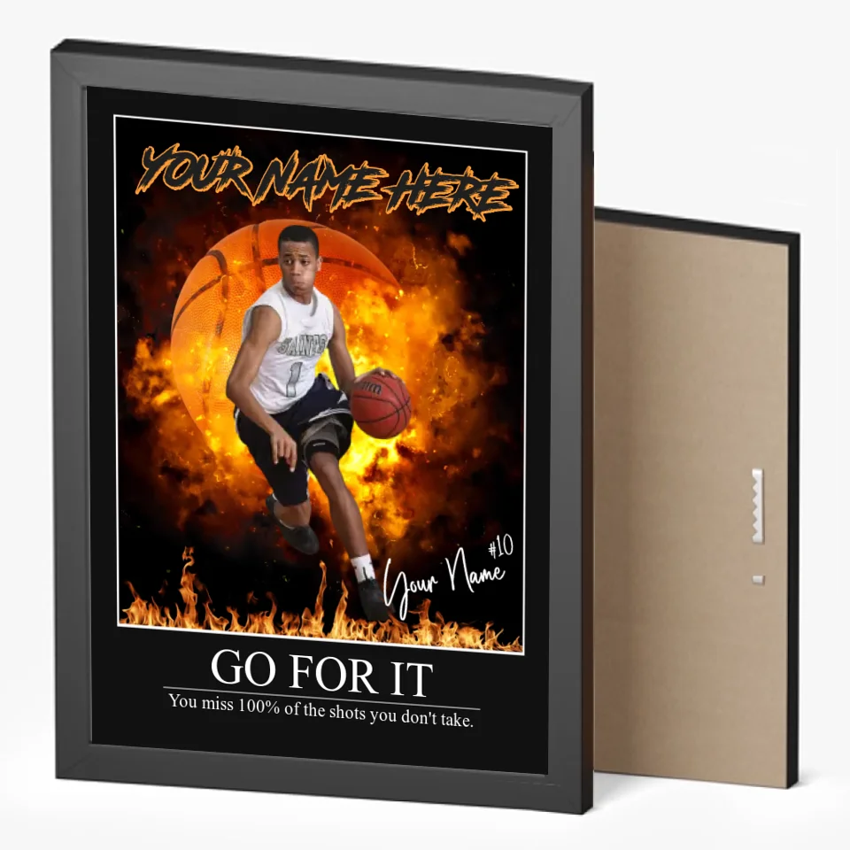 "On Fire" Custom Basketball Wall Art