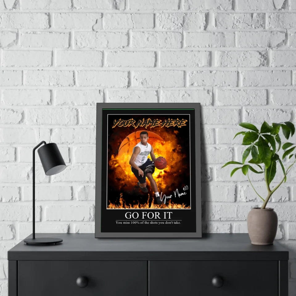 "On Fire" Custom Basketball Wall Art