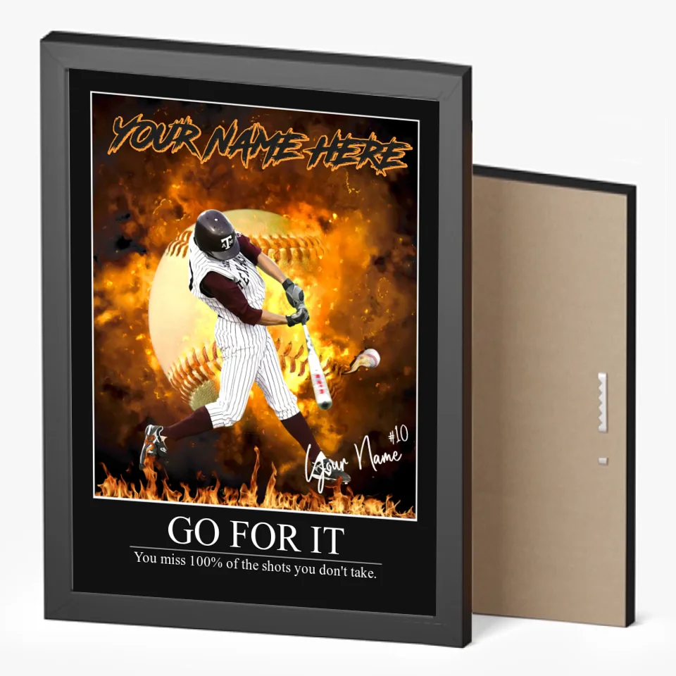 "Inferno" Custom Baseball Wall Art