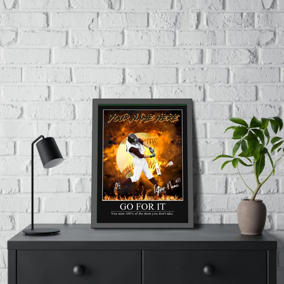 "Inferno" Custom Baseball Wall Art